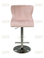 Load image into Gallery viewer, Valentino Pink Velvet Bar Stool
