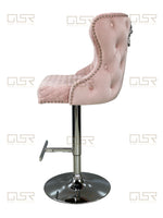 Load image into Gallery viewer, Valentino Pink Velvet Bar Stool
