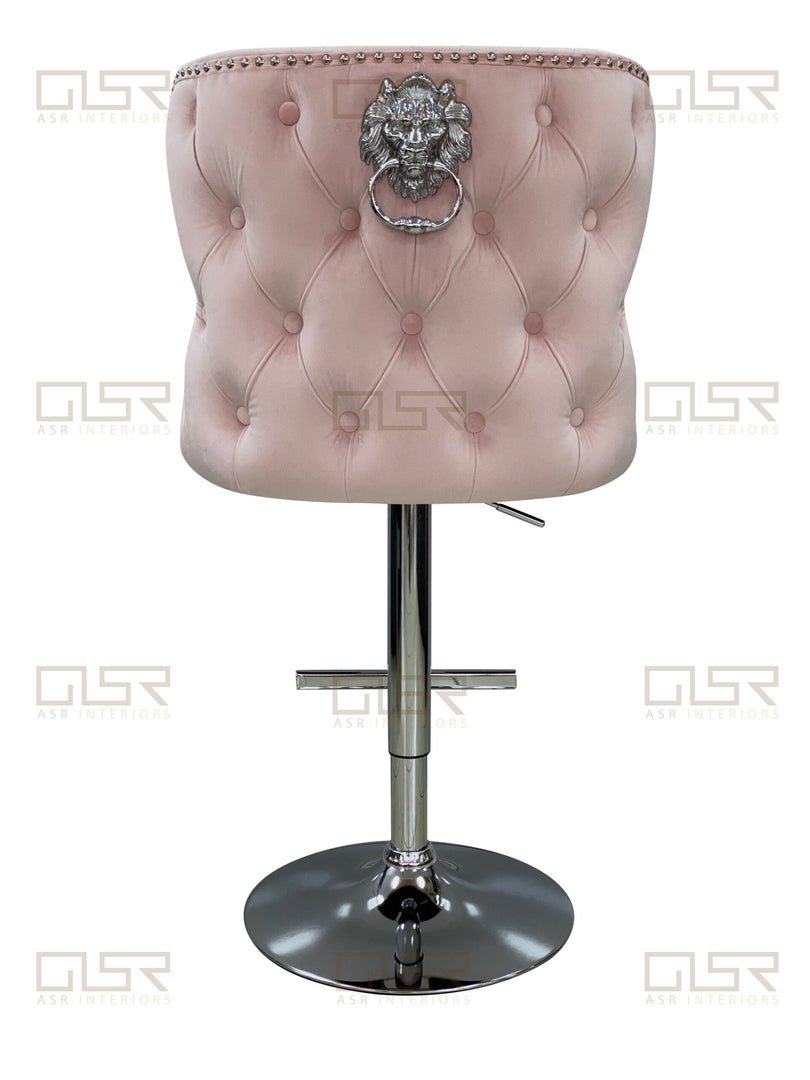 Valentino Pink Velvet Bar Stool