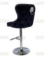 Load image into Gallery viewer, Valentino Black Velvet Bar Stool
