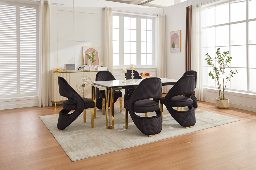 Santorini Black Gold Dining Chair