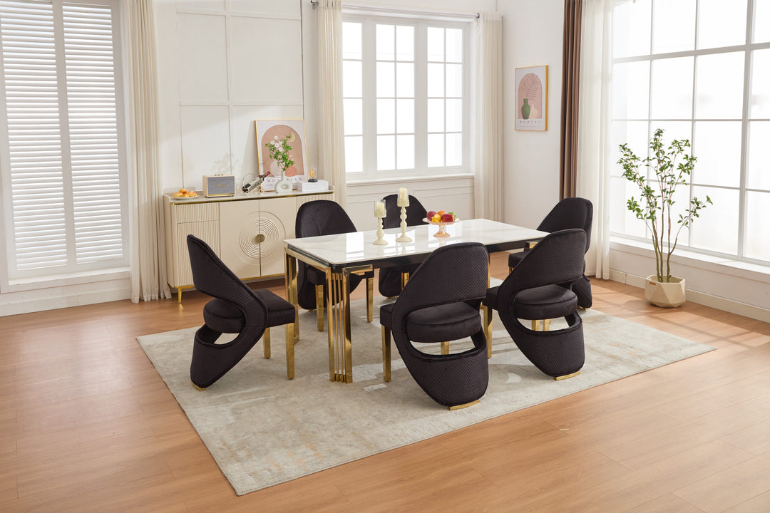 Santorini Black Gold Dining Chair