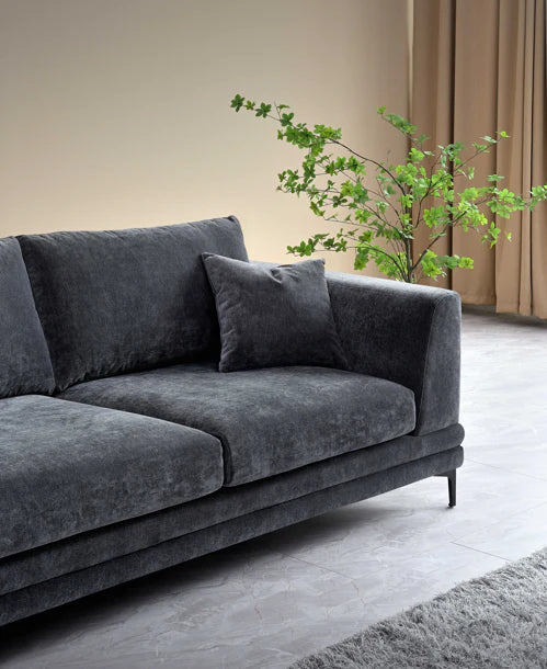 Aluxo Lenox Sofa Range in Steel Velvet