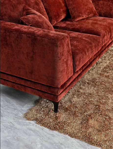 Aluxo Lenox Sofa Range in Rust Velvet