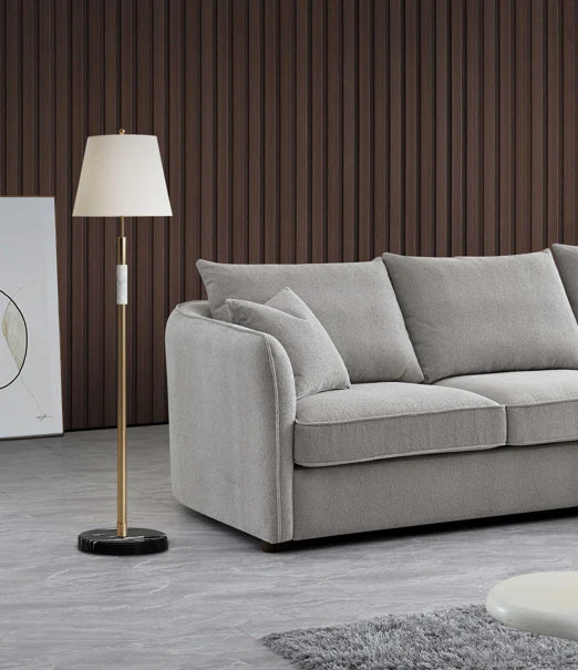 **PROMO** Aluxo Tribeca Corner Group in Pearl Boucle Fabric