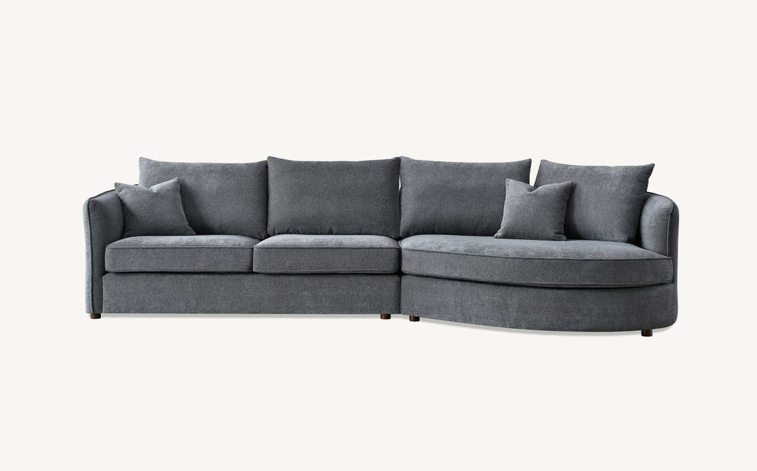 **PROMO** Aluxo Rubin Corner Chaise in Charcoal Boucle