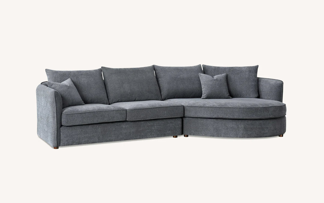 **PROMO** Aluxo Rubin Corner Chaise in Charcoal Boucle