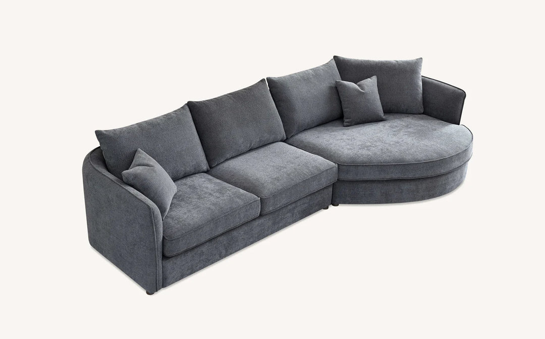 **PROMO** Aluxo Rubin Corner Chaise in Charcoal Boucle