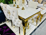 Load image into Gallery viewer, Sofia Cream &amp; Gold Marble Table – All Sizes
