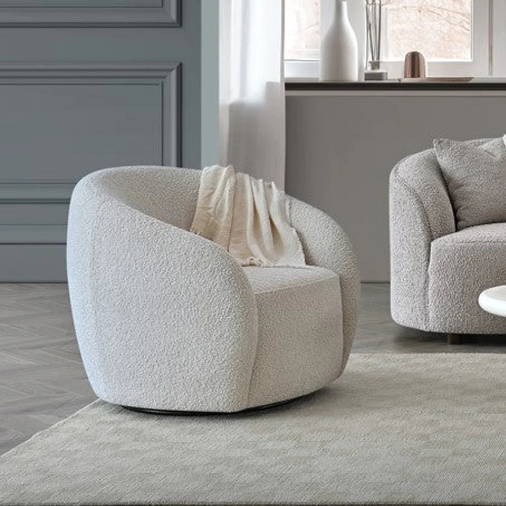 Aluxo Nolita Boucle Teddy Sofa and Accent Chair