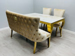 Load image into Gallery viewer, Victoria Cream Gold Luxury Bench
