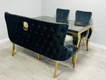 Load image into Gallery viewer, Victoria Black Gold Luxury Bench
