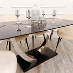 Load image into Gallery viewer, **PROMO** - Venus 1.6 Chrome Dining Table with Black Sintered Stone Top
