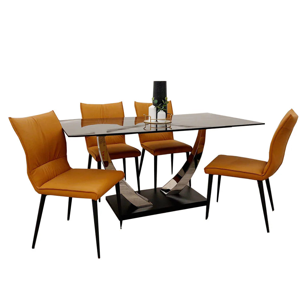 **PROMO** Venus Dining Table with 4 Flora Chairs