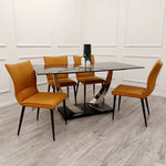 Load image into Gallery viewer, **PROMO** - Venus 1.6 Chrome Dining Table with Black Sintered Stone Top
