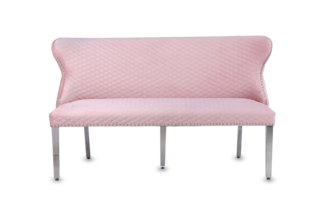 Valentino Pink Velvet Bench