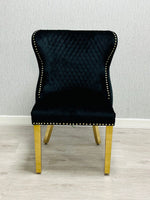 Load image into Gallery viewer, Valentino Black Gold Velvet Chair
