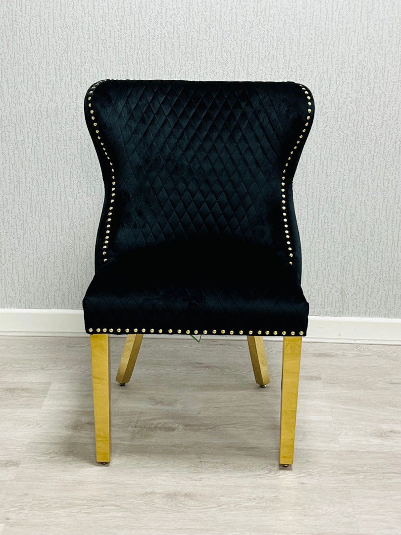 Valentino Black Gold Velvet Chair