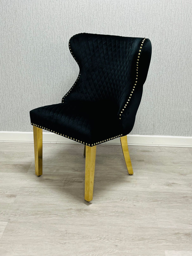 Valentino Black Gold Velvet Chair