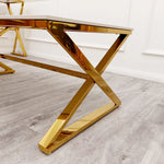 Load image into Gallery viewer, Zion Gold Coffee Table with Polar White Sintered Top
