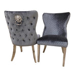 Load image into Gallery viewer, Chelsea Dining Chair ALL COLOURS with Lion Knocker &amp; Buttoned Back
