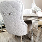 Load image into Gallery viewer, Kate Dining Chair ALL COLOURS with Chrome Clasp &amp; Quilted Back
