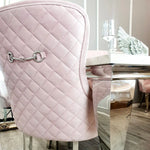 Load image into Gallery viewer, Kate Dining Chair ALL COLOURS with Chrome Clasp &amp; Quilted Back
