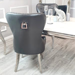 Load image into Gallery viewer, Mayfair Leather Dining Chairs ALL COLOURS Plain Back/Square Knocker
