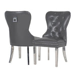 Load image into Gallery viewer, Mayfair Leather Dining Chairs ALL COLOURS Plain Back/Square Knocker
