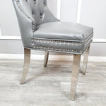 Load image into Gallery viewer, Mayfair Leather Dining Chairs ALL COLOURS Plain Back/Square Knocker
