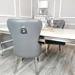 Load image into Gallery viewer, Mayfair Leather Dining Chairs ALL COLOURS Plain Back/Square Knocker
