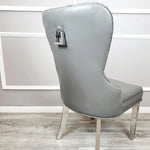 Load image into Gallery viewer, Mayfair Leather Dining Chairs ALL COLOURS Plain Back/Square Knocker
