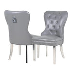 Load image into Gallery viewer, Mayfair Leather Dining Chairs ALL COLOURS Plain Back/Square Knocker
