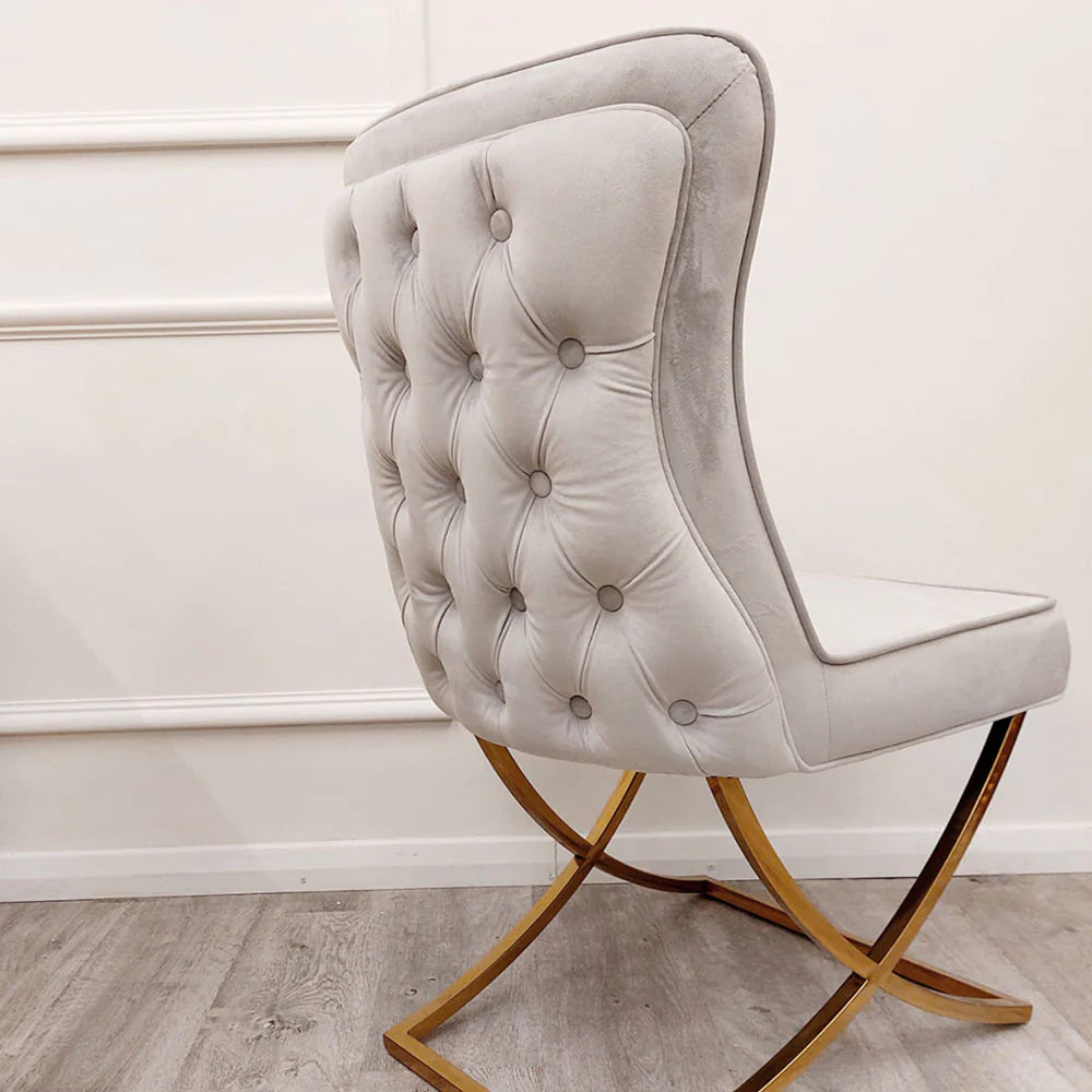 Sandhurst X Leg Dining Chair in Gold