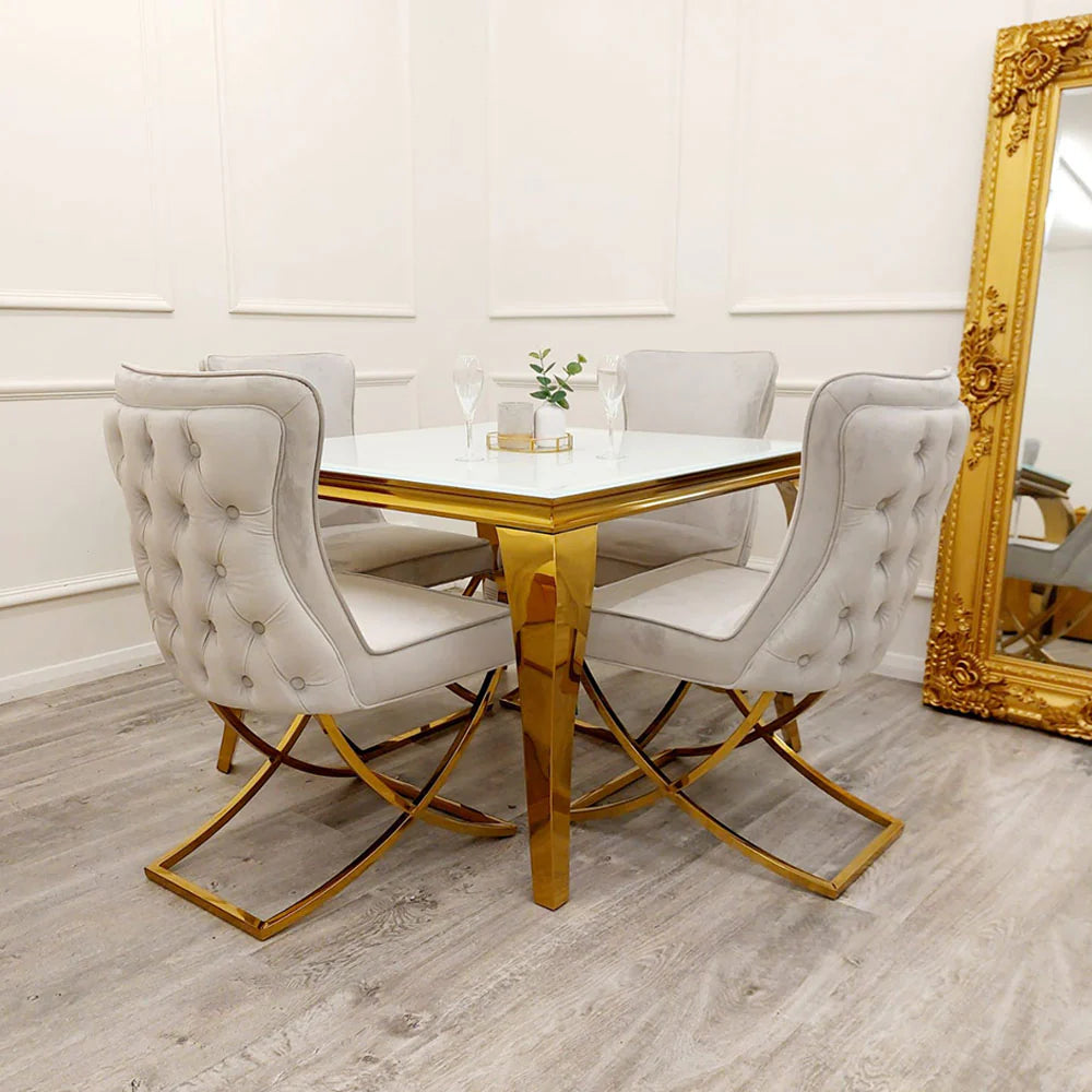 Sandhurst X Leg Dining Chair in Gold